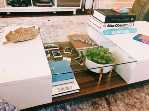 organized coffee table